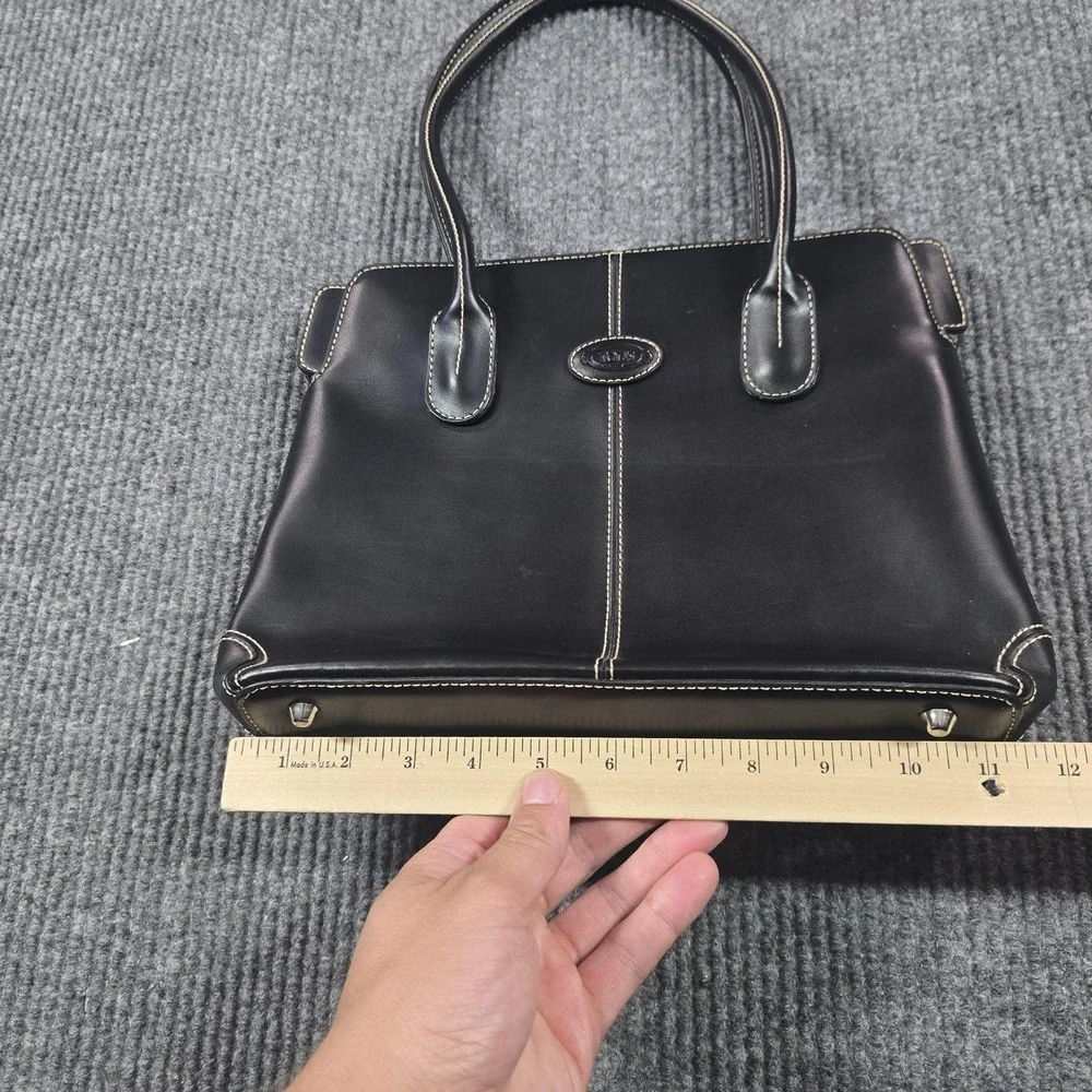 Tods D Bag Womens Black Leather Handbag‎ Satchel Purse Authentic Luxury